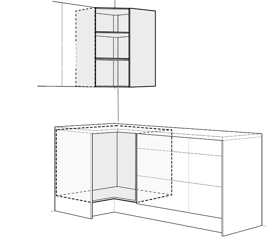 IKEA Faktum Corner Cabinets